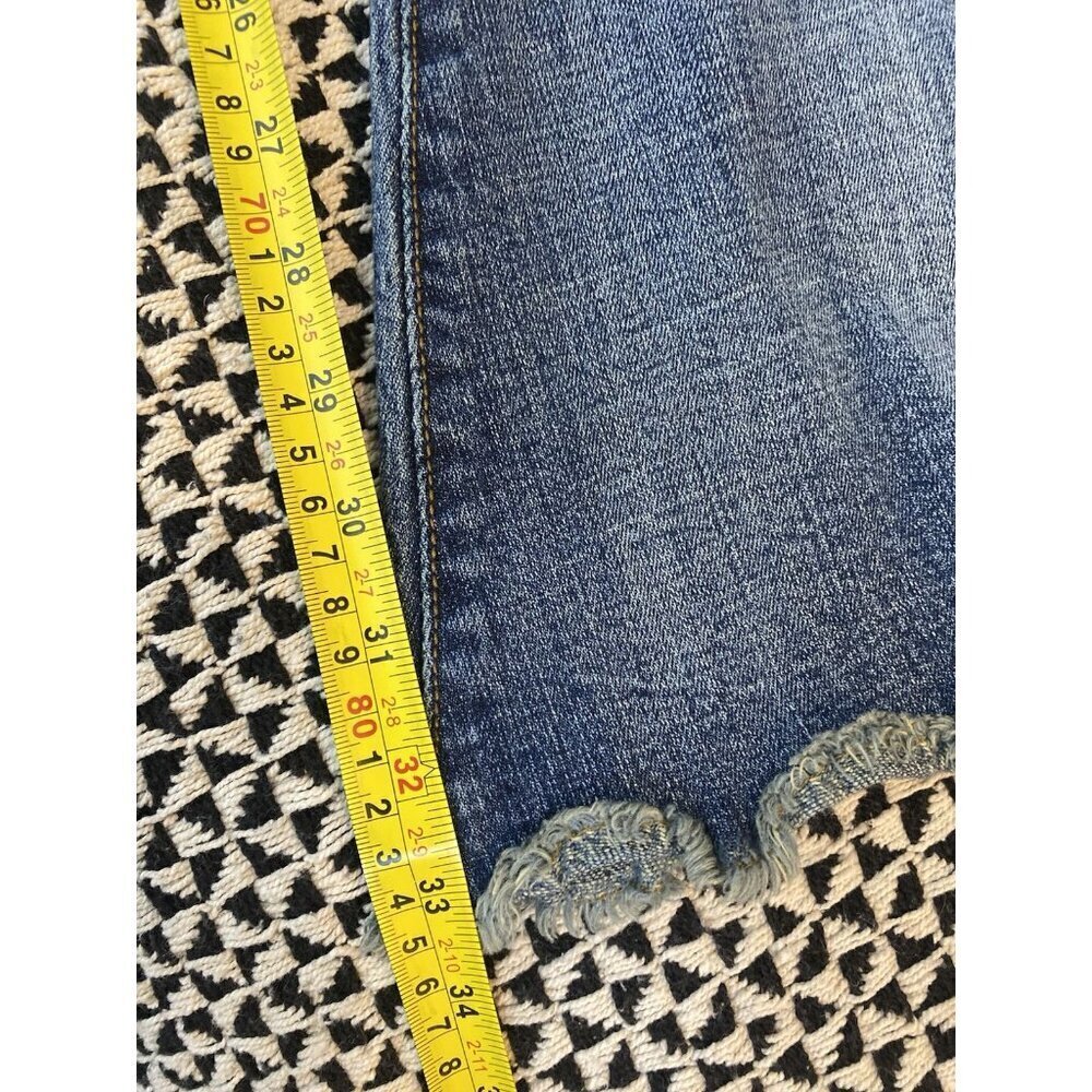 Pistola Ultra Flare Bell Bottom Frayed Hem Distressed Mid Rise Jeans Size 28 - Picture 10 of 12